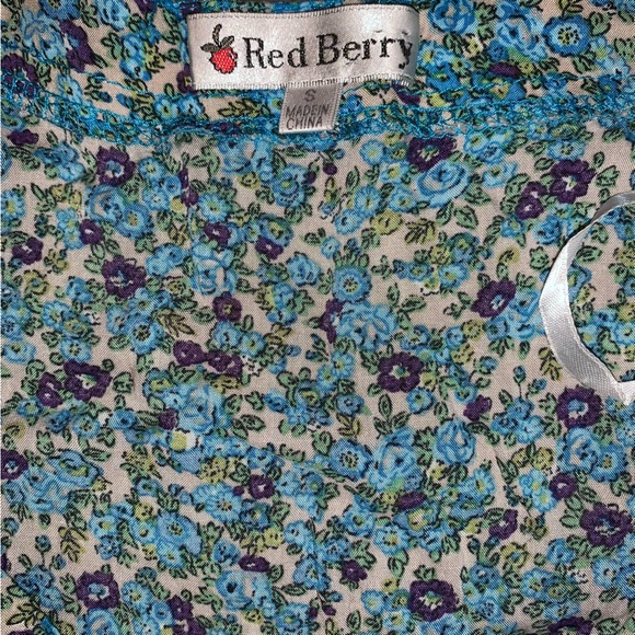 Red Berry Romper Floral Ruffle - Picture 9 of 13